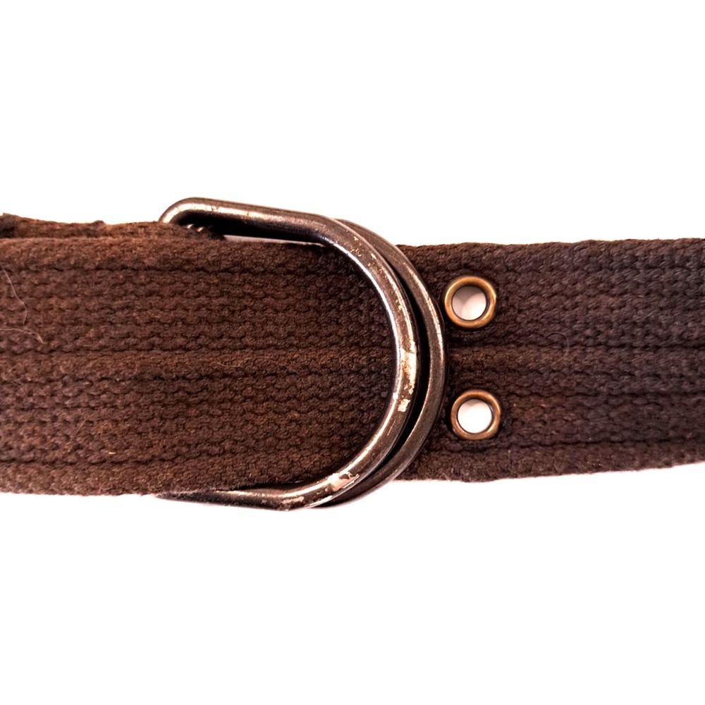 90s Style‎ Old Navy Canvas Belt 36" Metal Buckle Brown Green 1 3/4" Wide